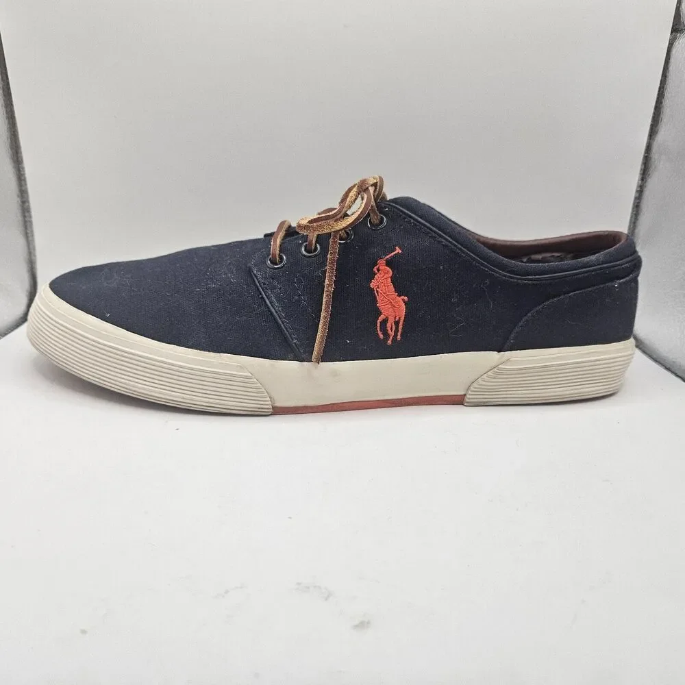 POLO PALPH LAUREN MENS CANVAS‎ FAXON LOW SNEAKER DENIM NAVY SIZE 12D